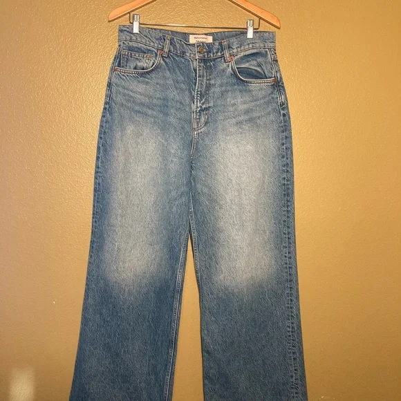 Reformation Blue Flare & Wide Leg Jeans - Picture 3 of 8
